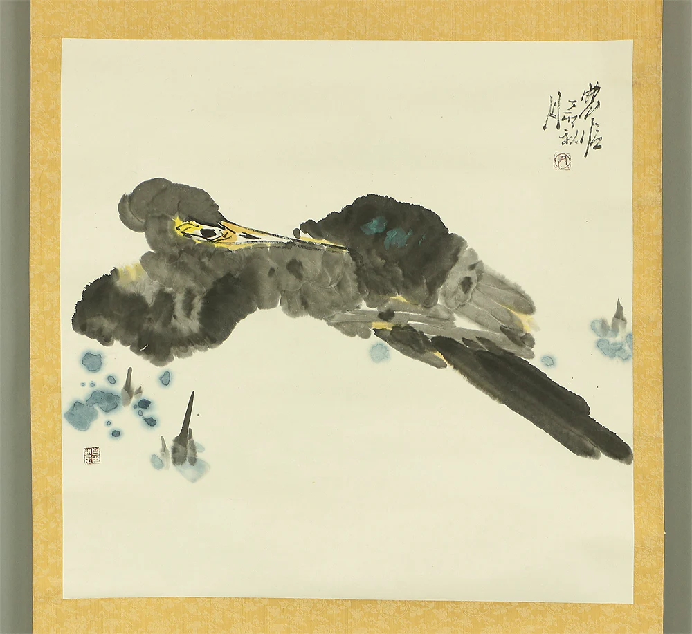 Chinese kakejiku kakemono wall hanging scroll / Bird RA577 - Image 3