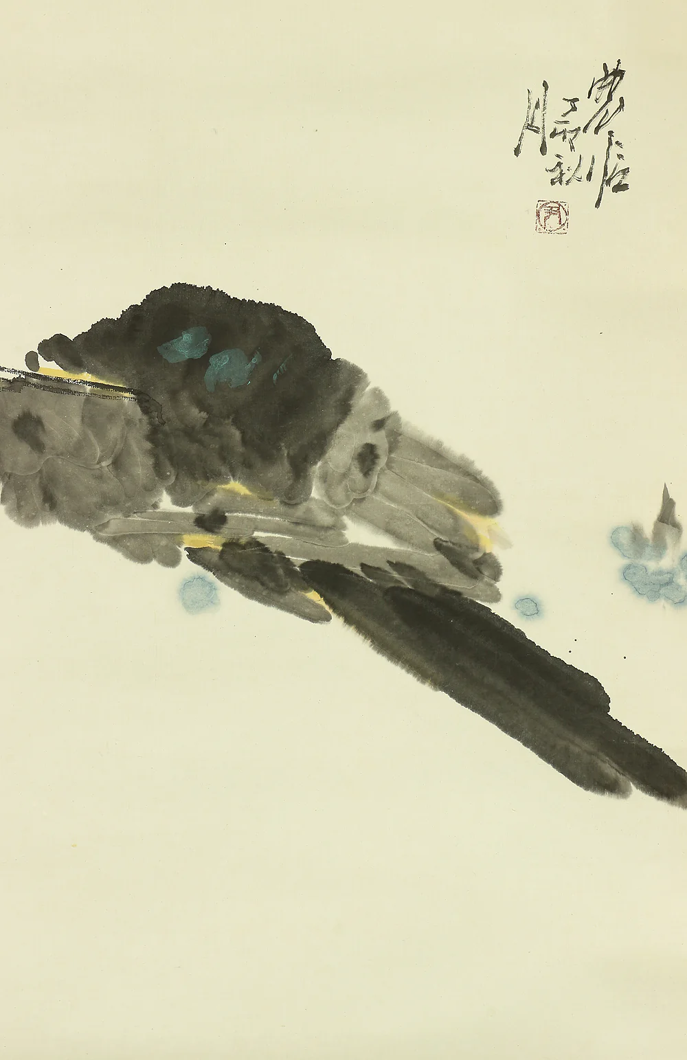Chinese kakejiku kakemono wall hanging scroll / Bird RA577 - Image 9