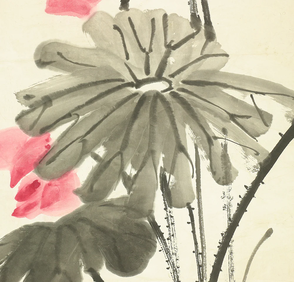 Chinese kakejiku kakemono wall hanging scroll / Lotus and Dragonfly RB548 - Image 9