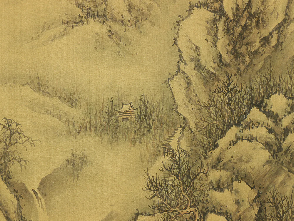 Chinese kakejiku kakemono wall hanging scroll / Sansui Landscape Mountain Waterfall River RB863 - Image 8