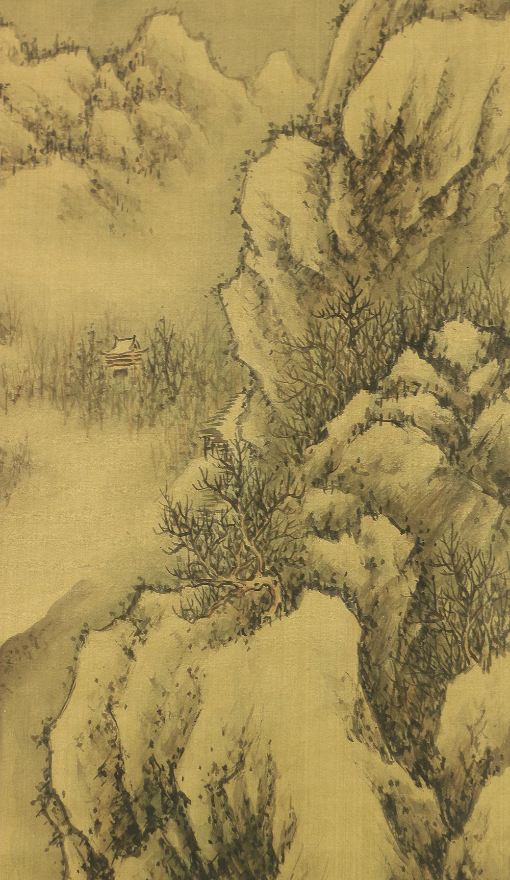Chinese kakejiku kakemono wall hanging scroll / Sansui Landscape Mountain Waterfall River RB863 - Image 9