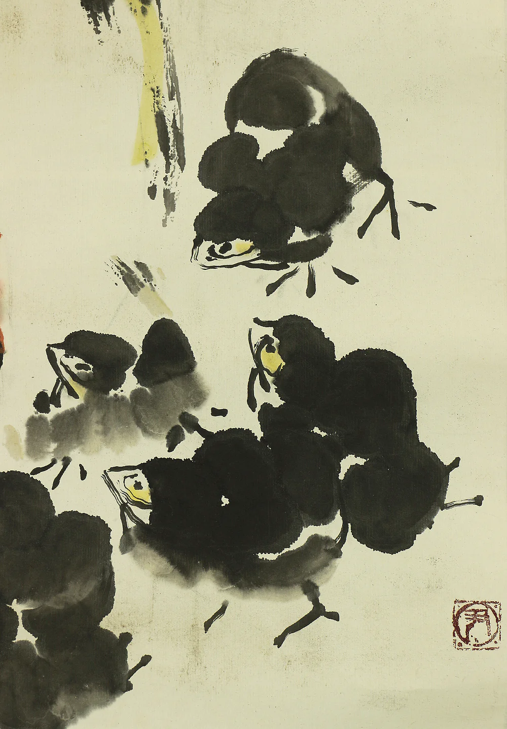 Chinese Large kakejiku kakemono wall hanging scroll / Chickens RA575 - Image 14