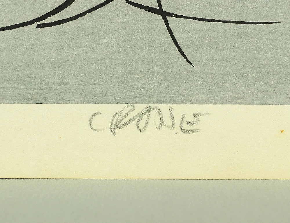 Clifton karhu クリフトン・カーフ 1972 Japanese art Original Woodblock Print / Signs Of Love "Crane" Signed and numbered by the artist 18/50 - NW172 - Image 7