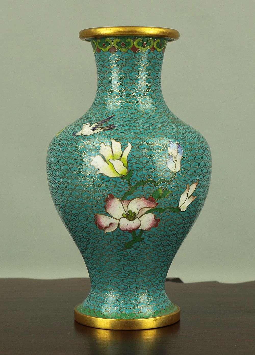 Cloisonne Enamel Flower and Bird design Cloud pattern Chinese Flower Vase VA166 - Image 12