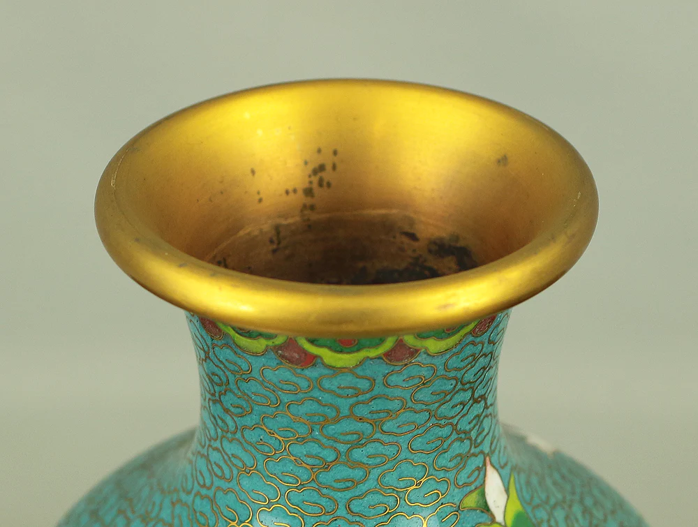Cloisonne Enamel Flower and Bird design Cloud pattern Chinese Flower Vase VA166 - Image 17