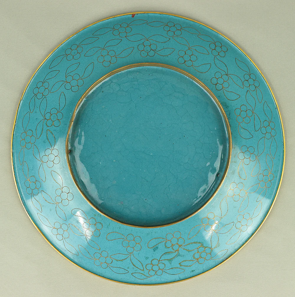 Cloisonne Enamel Flower and Bird design Cloud pattern Chinese Plate VA373 - Image 18