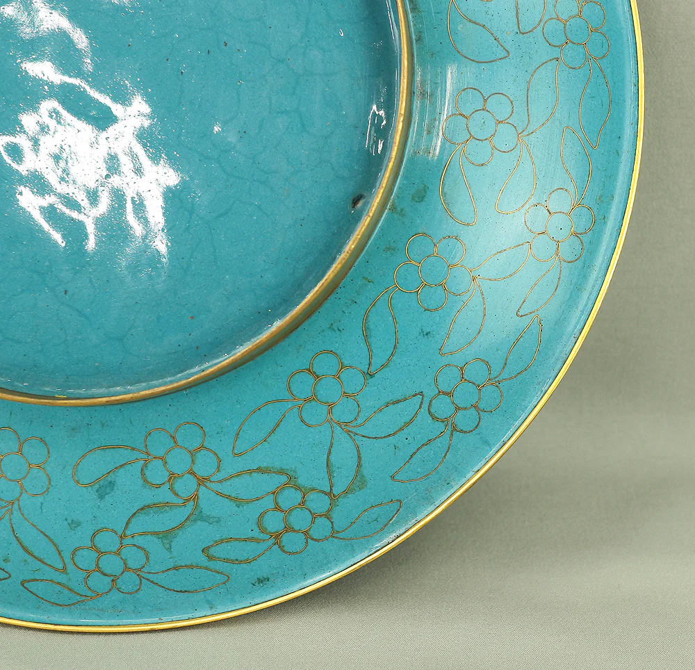 Cloisonne Enamel Flower and Bird design Cloud pattern Chinese Plate VA373 - Image 20