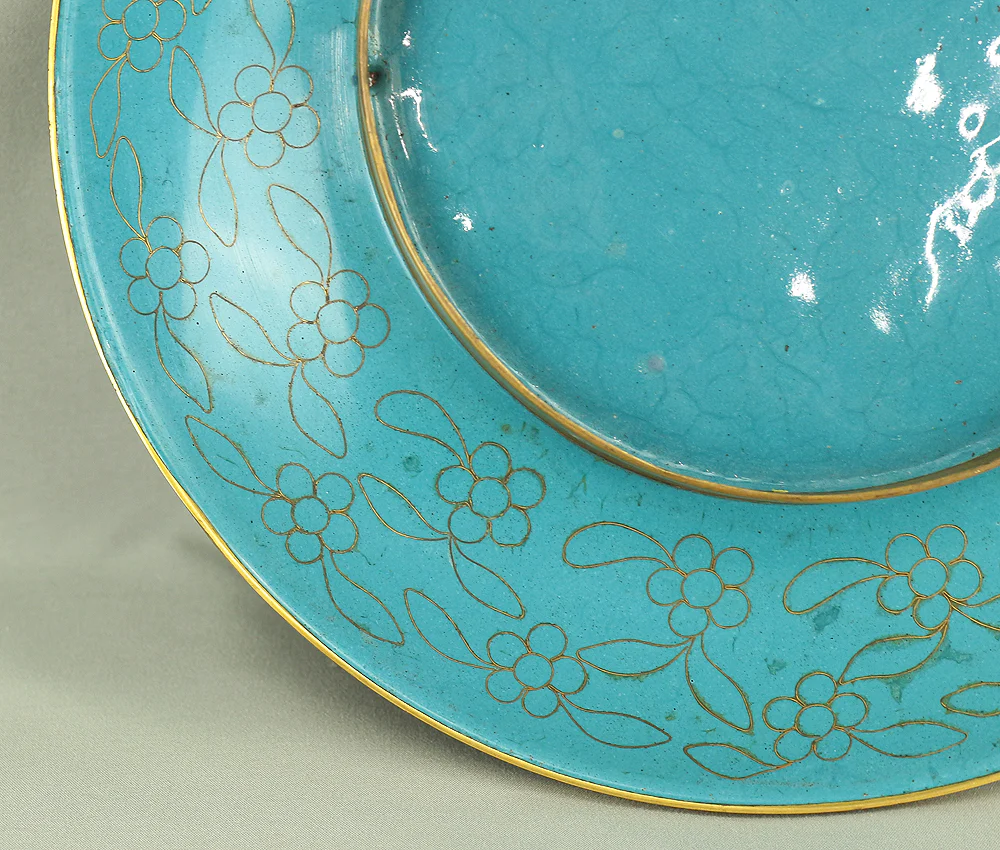 Cloisonne Enamel Flower and Bird design Cloud pattern Chinese Plate VA373 - Image 21