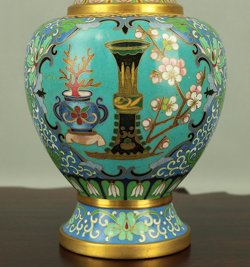 Cloisonne Enamel Flower and Pot design Chinese Flower Vase VA167 - Image 4