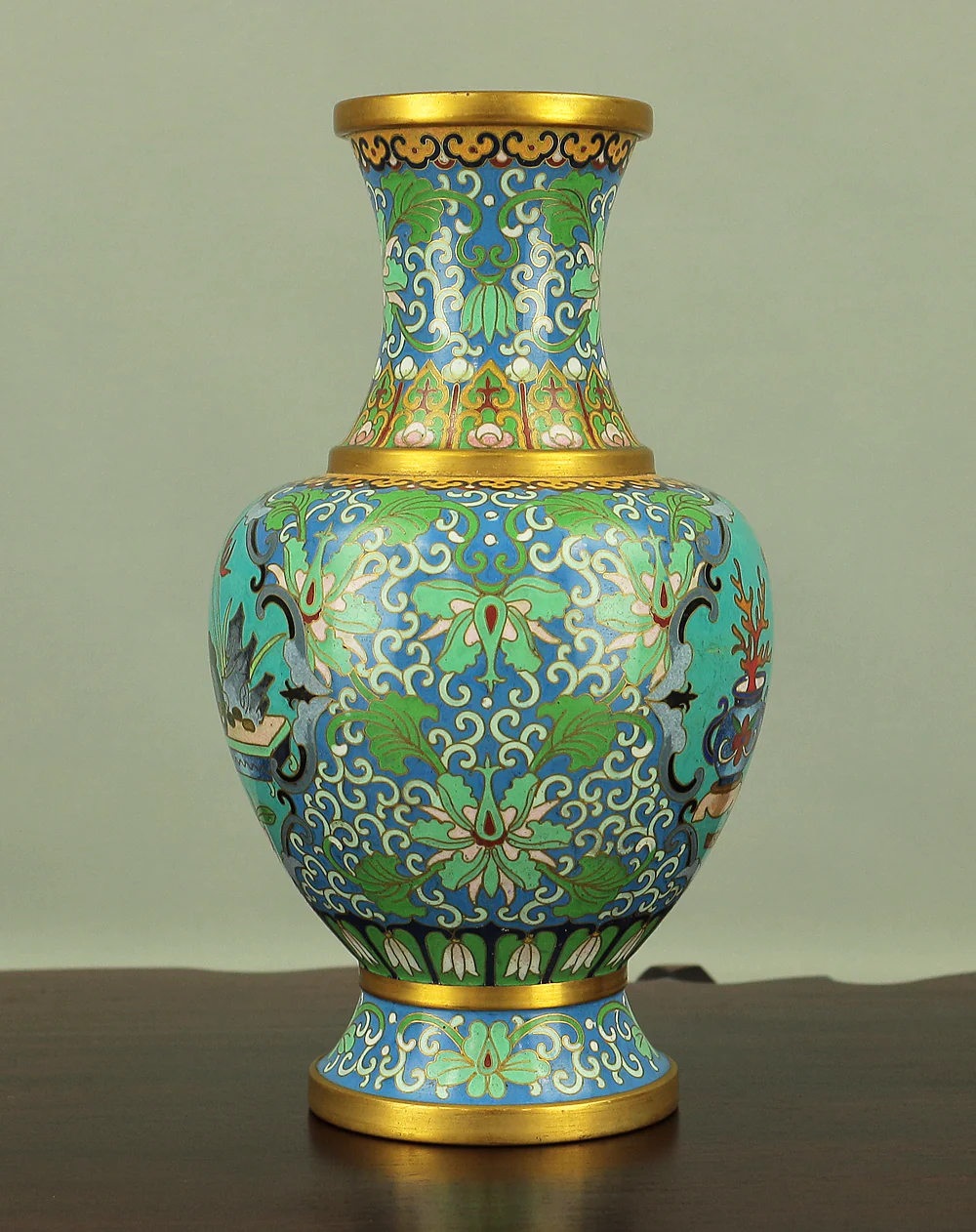 Cloisonne Enamel Flower and Pot design Chinese Flower Vase VA167 - Image 7