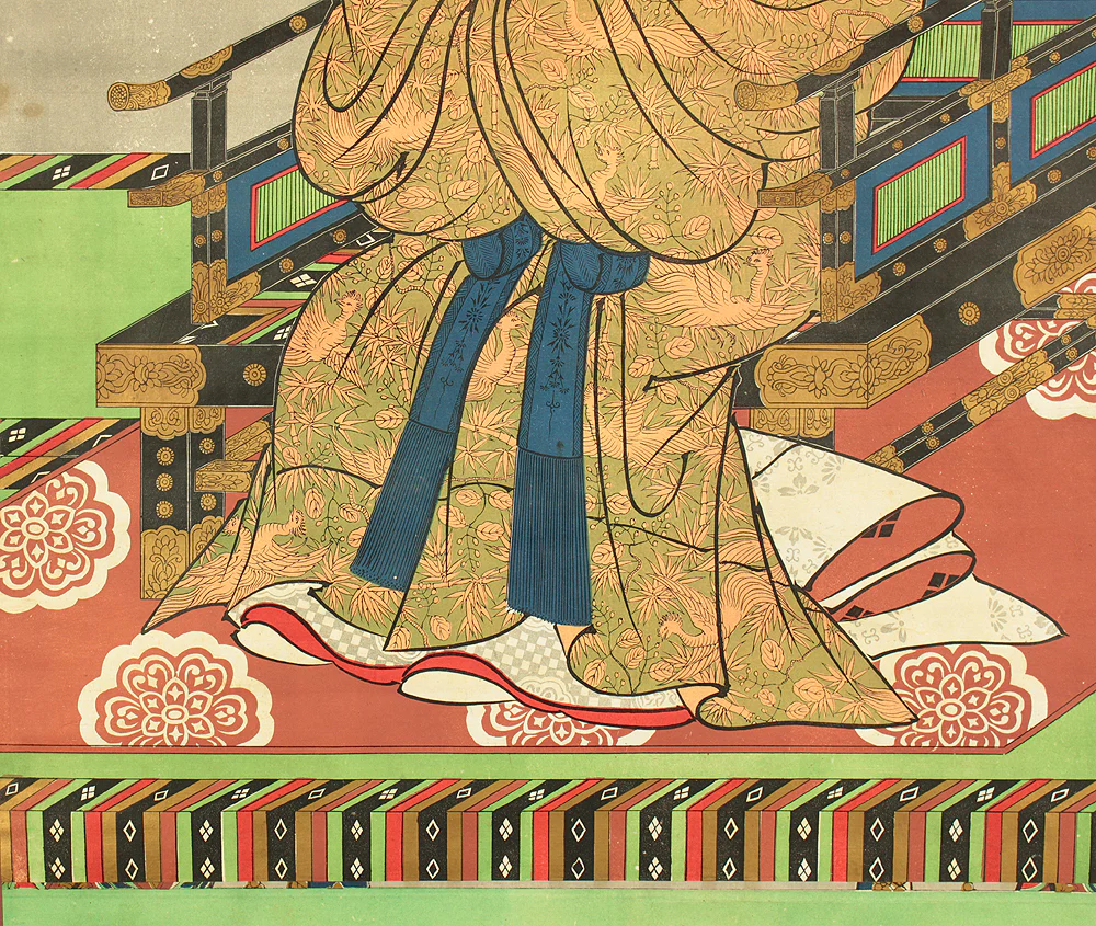 Coloring Woodblock Print - Emperor Kanmu 桓武天皇 and Saichō Founder of the Tendai school 伝教大師 最澄 with Box / Japanese art Paired kakejiku kakemono wall hanging scrolls RC798 - Image 11