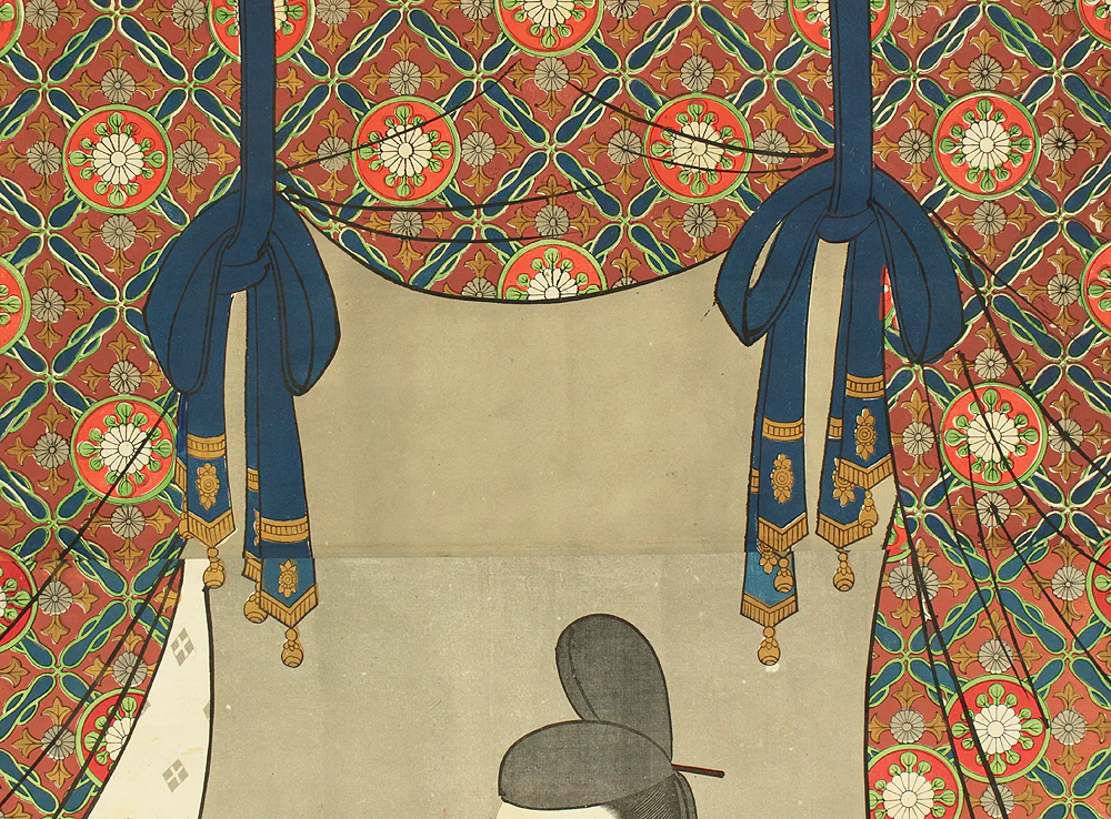 Coloring Woodblock Print - Emperor Kanmu 桓武天皇 and Saichō Founder of the Tendai school 伝教大師 最澄 with Box / Japanese art Paired kakejiku kakemono wall hanging scrolls RC798 - Image 6