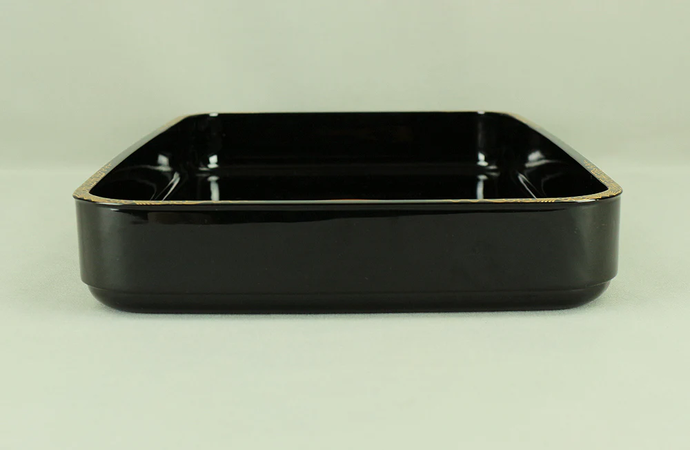 Echizen Lacquerware Square Tray (Obon) Large Small 2pcs VA387 - Image 25