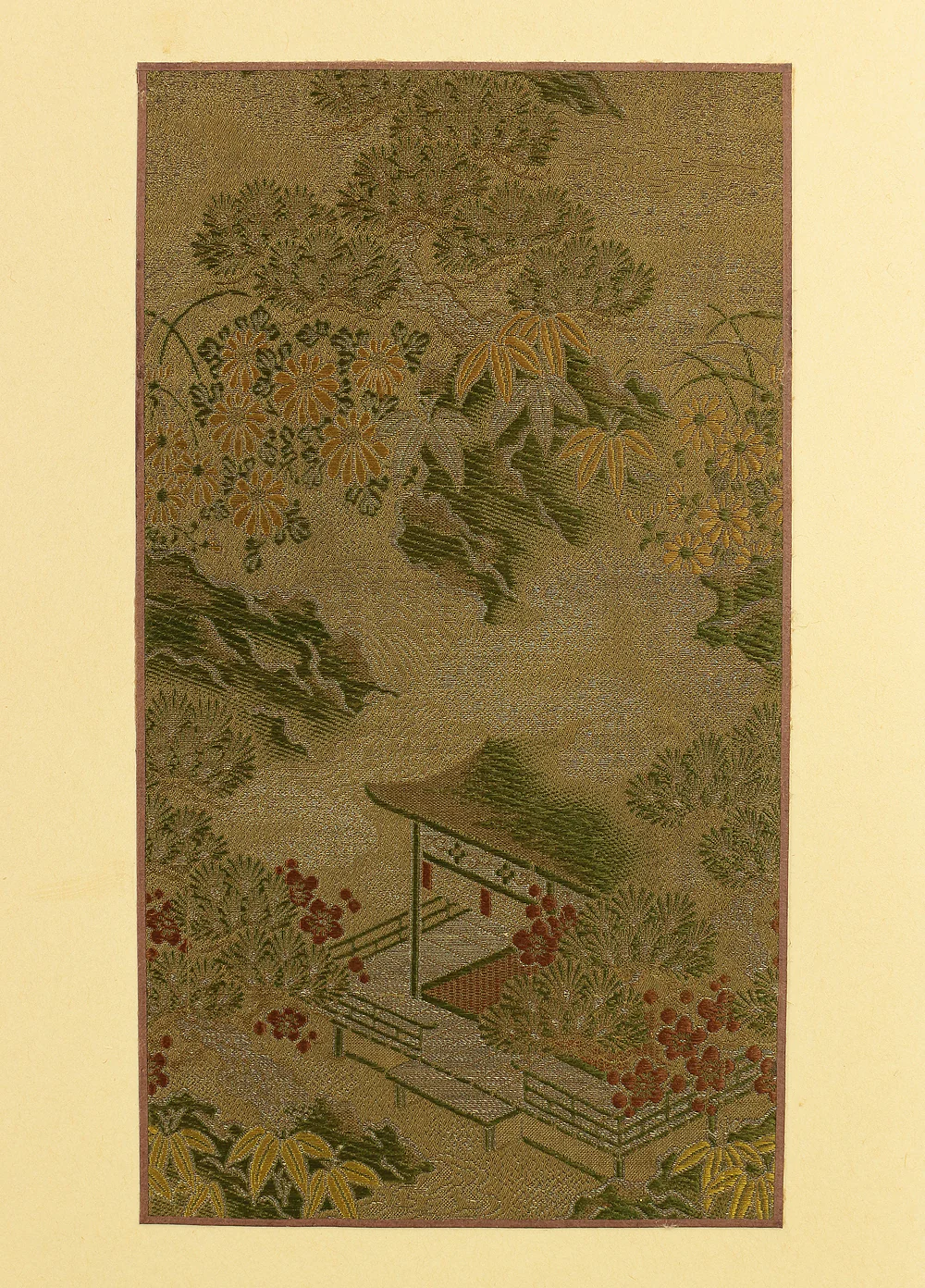 Embroidery 'Palace Gardens and Flowers' Byobu Folding Screen Room divider 2 panels VA467 - Image 21