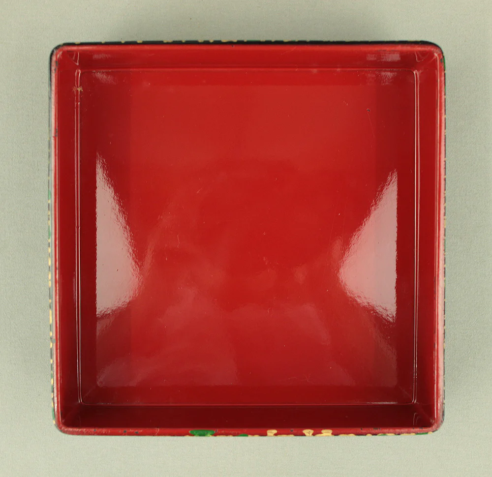 Flower Pattern Resin Lacquerware Portable Three-Tiered Box Small Jubako VA820 - Image 17