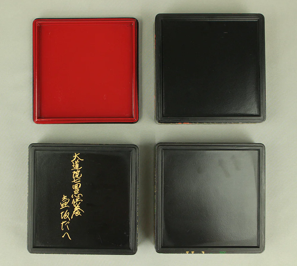Flower Pattern Resin Lacquerware Portable Three-Tiered Box Small Jubako VA820 - Image 18