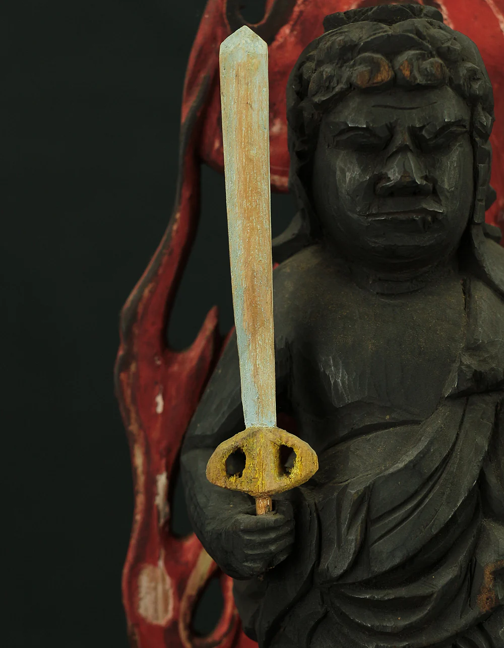 Fudō Myōō 不動明王 (Acala) Wood Carving Buddhism Statue Butsuzo VA590 - Image 12