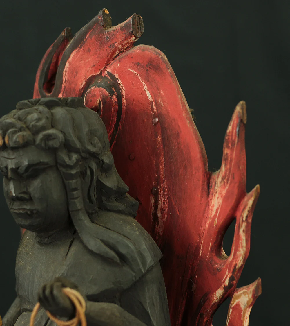 Fudō Myōō 不動明王 (Acala) Wood Carving Buddhism Statue Butsuzo VA590 - Image 23