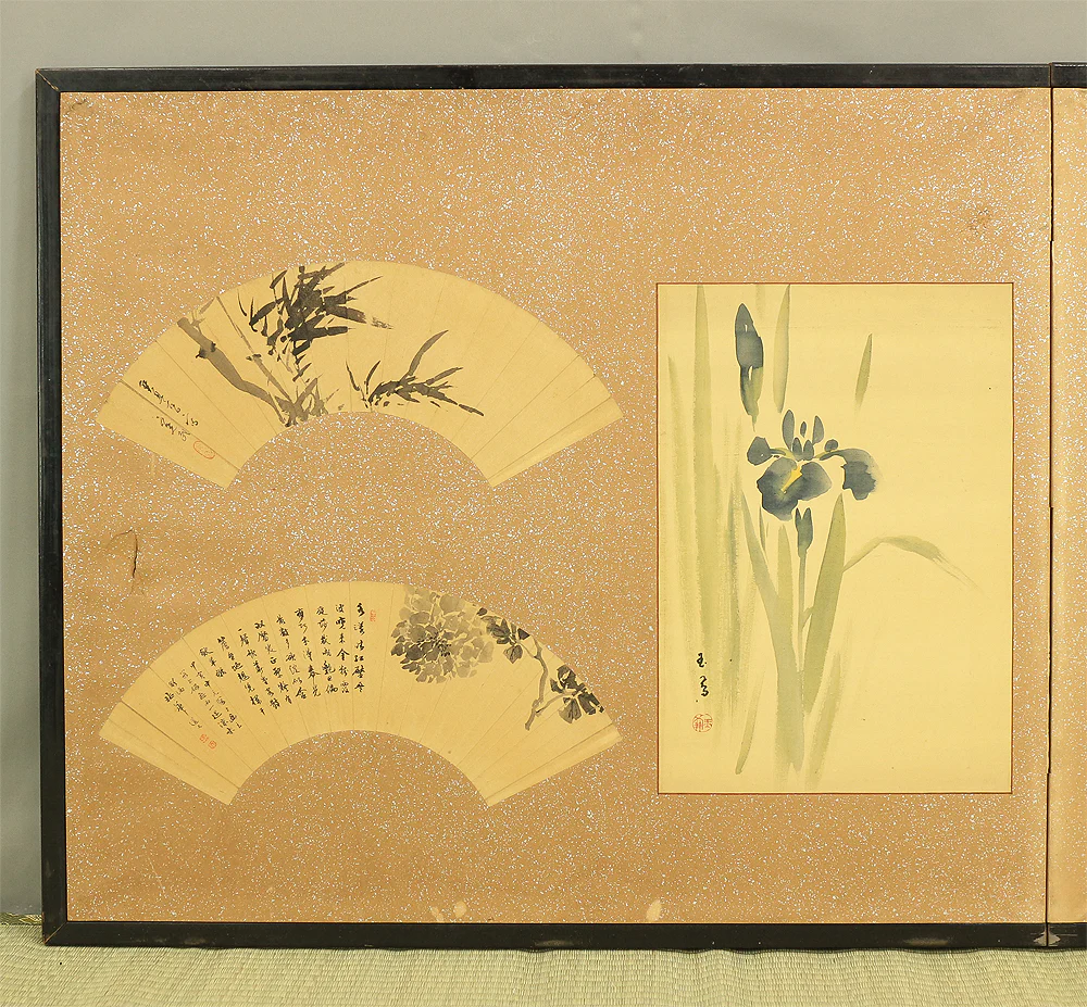 Furosaki Harimaze Byōbu (Tea Folding Screen with various works) Small Byobu Folding Screen Room divider 2 panels VA338 - Image 14