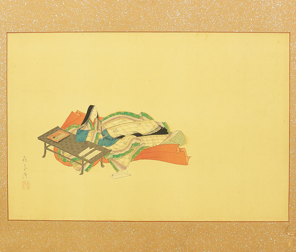 Furosaki Harimaze Byōbu (Tea Folding Screen with various works) Small Byobu Folding Screen Room divider 2 panels VA338 - Image 9