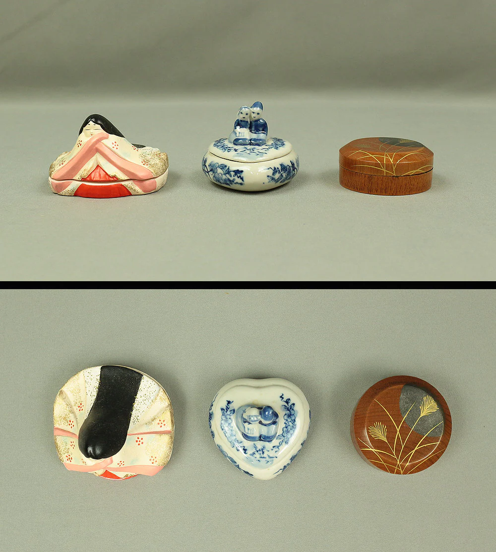 Futaoki lid rest bamboo pottery, Kogo incense container pottery wood, etc 14pcs V477 / Japanese Tea Ceremony utensil tool equipment - Image 7