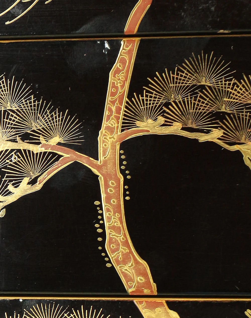 Gold Lacquer Makie Five-Tiered Box Jubako 'Pine Tree and Crane' with Stand VA589 - Image 15