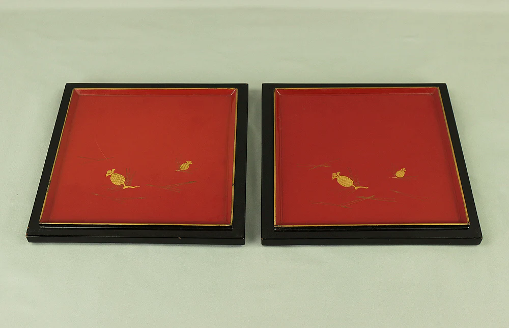 Gold Lacquer Makie Five-Tiered Box Jubako 'Pine Tree and Crane' with Stand VA589 - Image 49