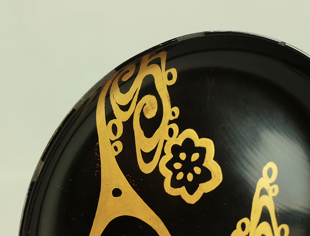 Gold Lacquer Nashiji Makie Five-Tiered Box Jubako 'Tortoise and Wave' with Small Plates Storage Box VA333 - Image 53