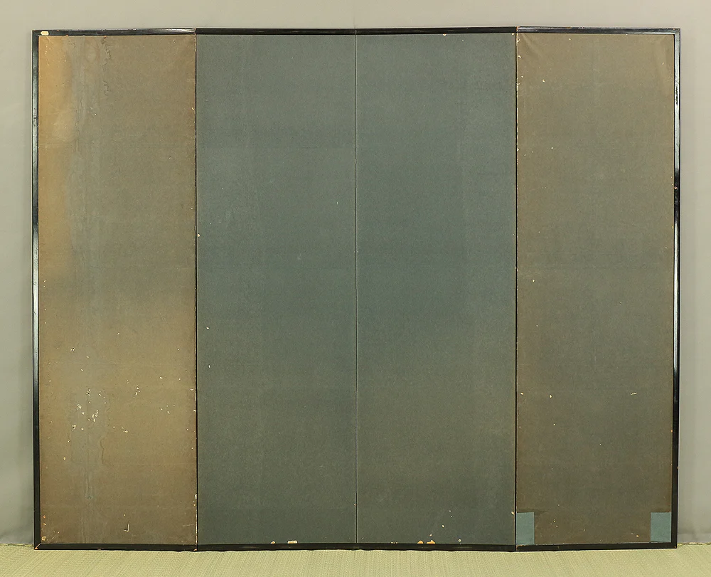 Gold Leaf Framed 'Hawk Hunting' Four Panels Folding Screens Byobu Room Dividers VA468 - Image 45
