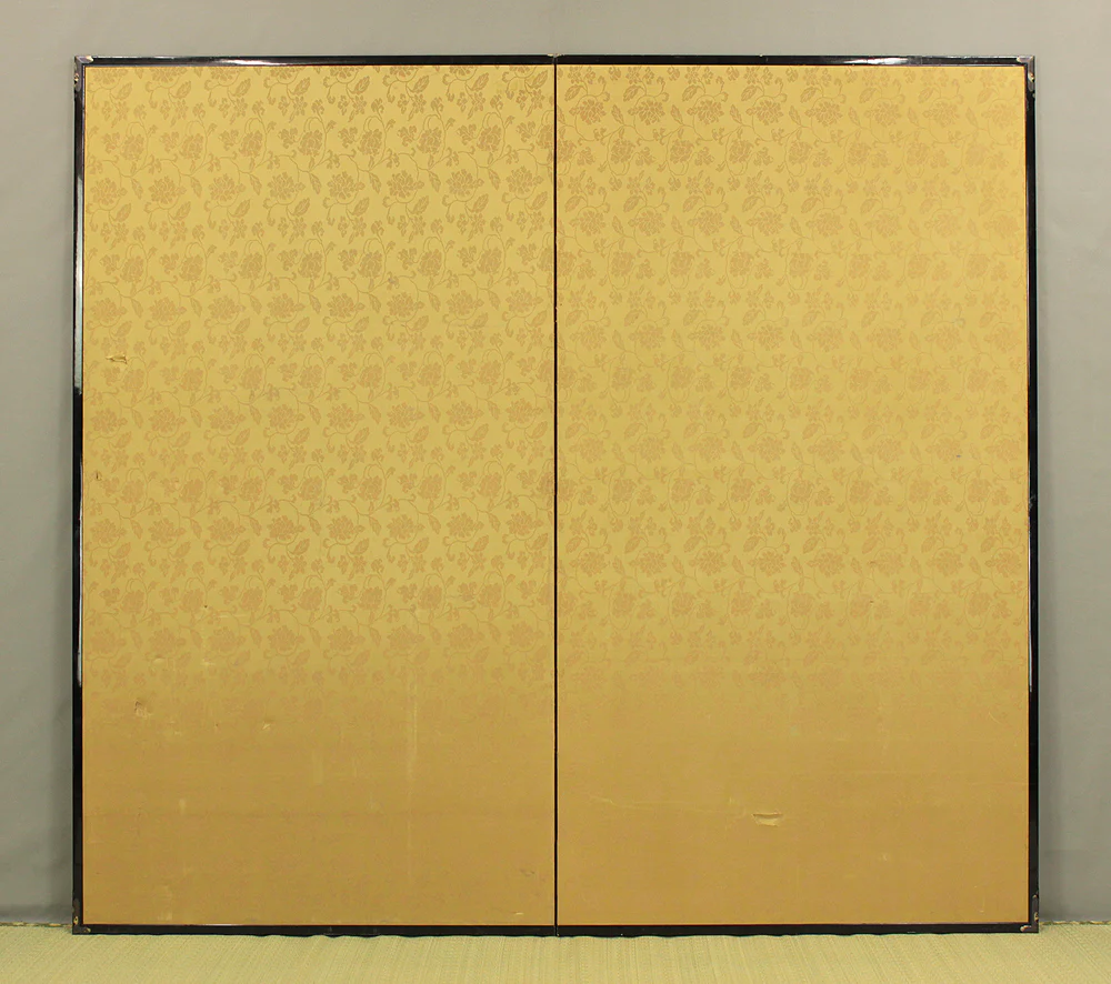 Gold-Leaf Room Divider Byobu Two Panels Folding Screen VA702 - Image 16