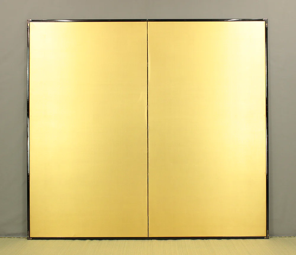 Gold-Leaf Room Divider Byobu Two Panels Folding Screen VA702 - Image 2