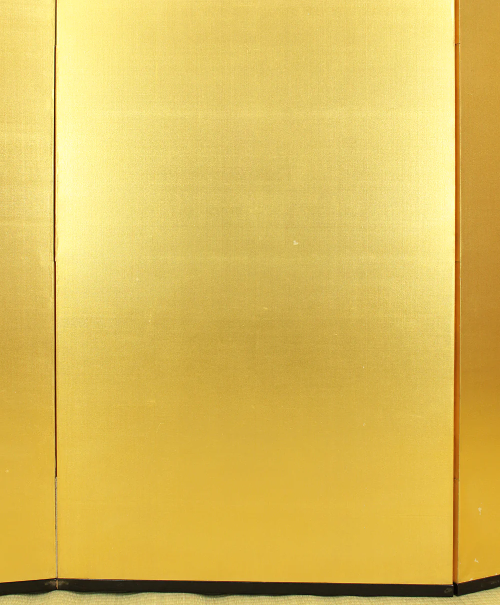 Gold-Leaf Room Divider Pair of Byobu Six Panels Folding Screen VA701 - Image 9