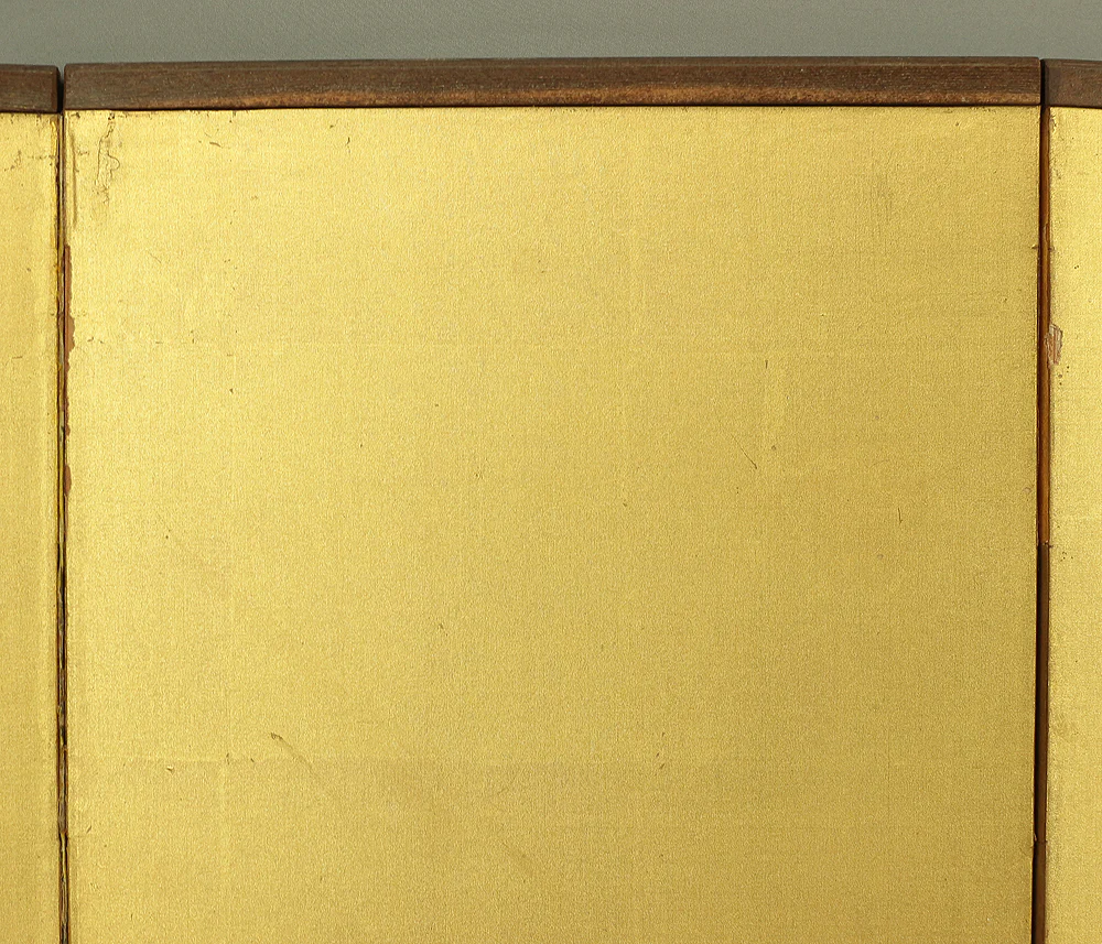 Gold-leaf Small type Room divider Japanese Aged antiques Byobu 6 panels Folding screen V711 - Image 20