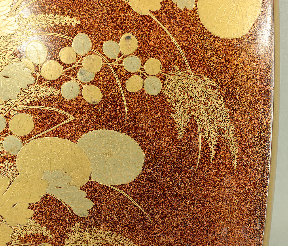 Gold Makie Lacquered Plum Wisteria Paulownia and Cherry Blossom Pattern Portable Lunchbox Set Four-Tiered Box Jubako Two Sake Bottles, Sakazuki and Plates (Kochu 行厨 Hanami Bento 花見弁当 Nodate Bento 野点弁当) with Box VA233 - Image 149