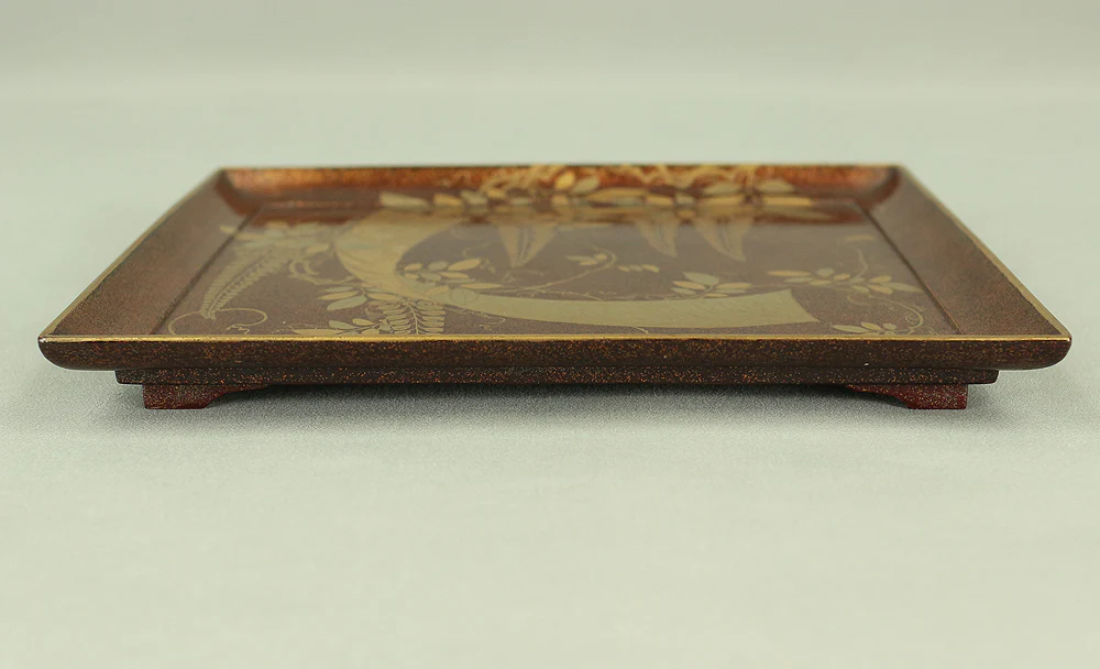 Gold Makie Lacquered Plum Wisteria Paulownia and Cherry Blossom Pattern Portable Lunchbox Set Four-Tiered Box Jubako Two Sake Bottles, Sakazuki and Plates (Kochu 行厨 Hanami Bento 花見弁当 Nodate Bento 野点弁当) with Box VA233 - Image 16