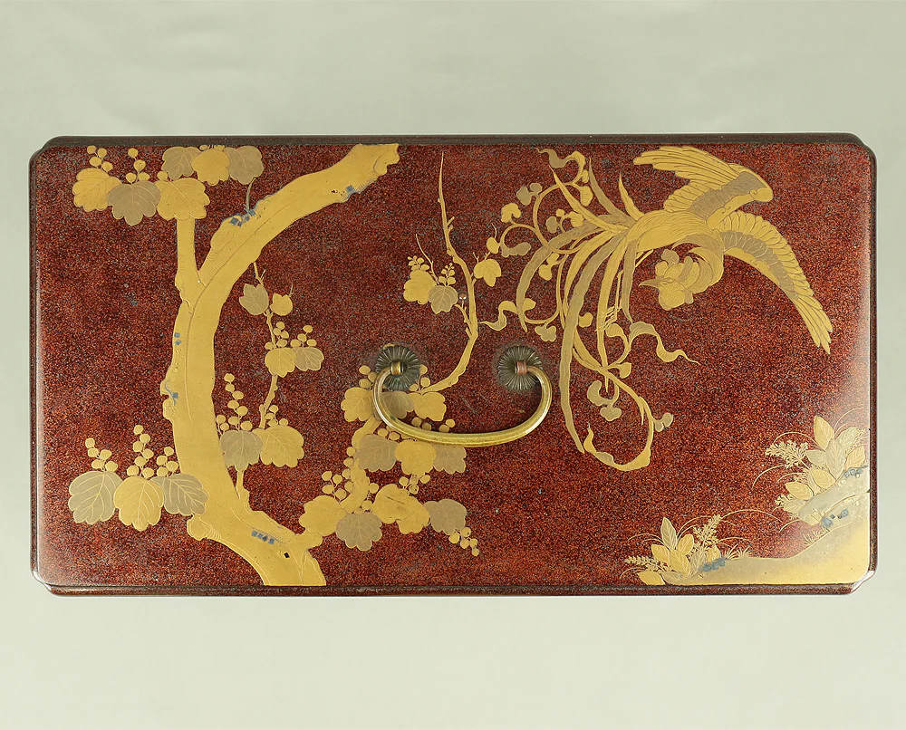 Gold Makie Lacquered Plum Wisteria Paulownia and Cherry Blossom Pattern Portable Lunchbox Set Four-Tiered Box Jubako Two Sake Bottles, Sakazuki and Plates (Kochu 行厨 Hanami Bento 花見弁当 Nodate Bento 野点弁当) with Box VA233 - Image 193