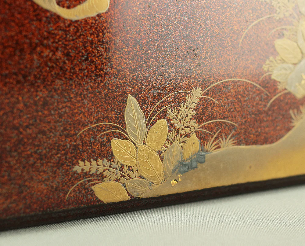 Gold Makie Lacquered Plum Wisteria Paulownia and Cherry Blossom Pattern Portable Lunchbox Set Four-Tiered Box Jubako Two Sake Bottles, Sakazuki and Plates (Kochu 行厨 Hanami Bento 花見弁当 Nodate Bento 野点弁当) with Box VA233 - Image 210