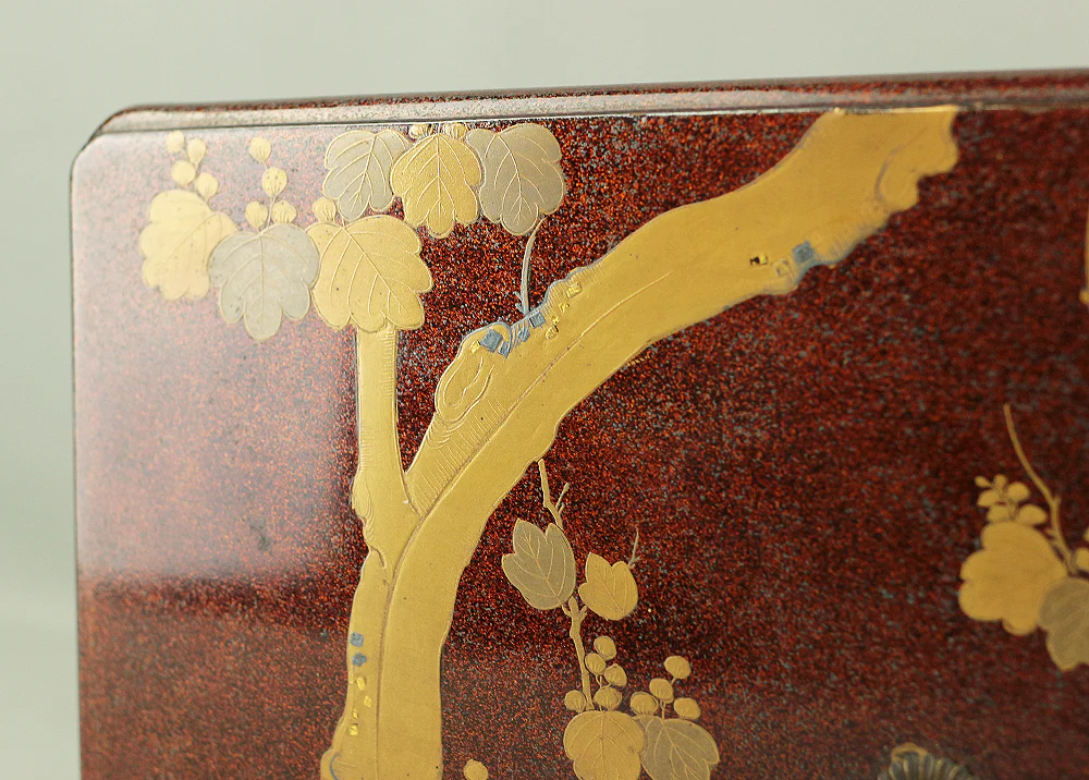 Gold Makie Lacquered Plum Wisteria Paulownia and Cherry Blossom Pattern Portable Lunchbox Set Four-Tiered Box Jubako Two Sake Bottles, Sakazuki and Plates (Kochu 行厨 Hanami Bento 花見弁当 Nodate Bento 野点弁当) with Box VA233 - Image 219