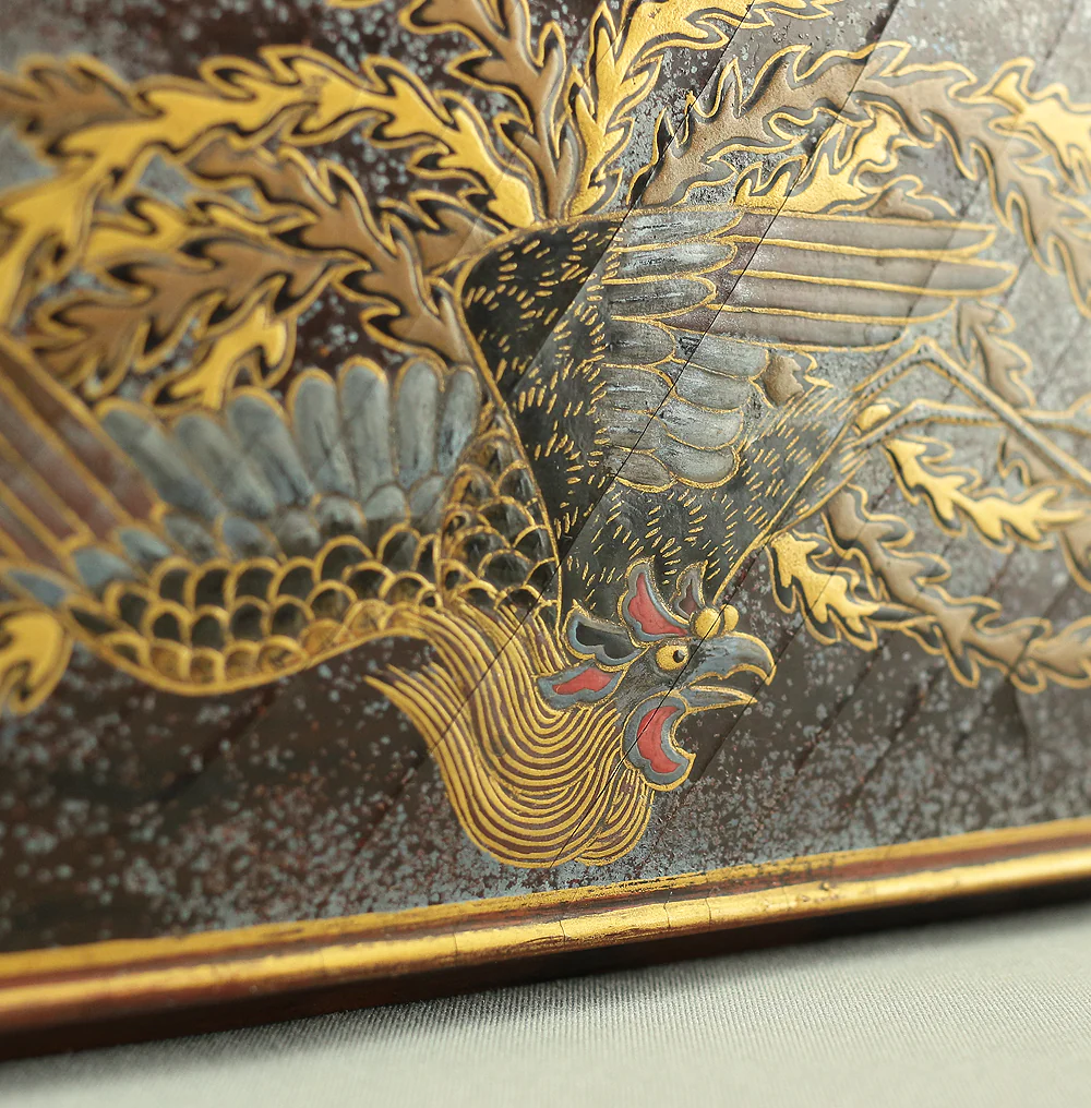 Gold Wave pattern Lacquered Five-Tiered Box Jubako Makie Gold lacquered 'Animal, Flowers and Bird' with Box VA247 - Image 100