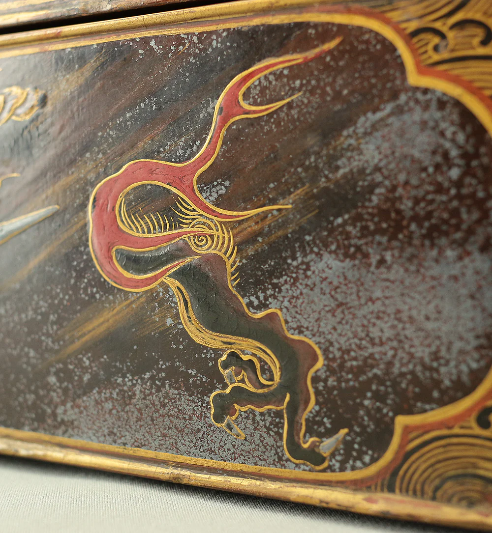 Gold Wave pattern Lacquered Five-Tiered Box Jubako Makie Gold lacquered 'Animal, Flowers and Bird' with Box VA247 - Image 74