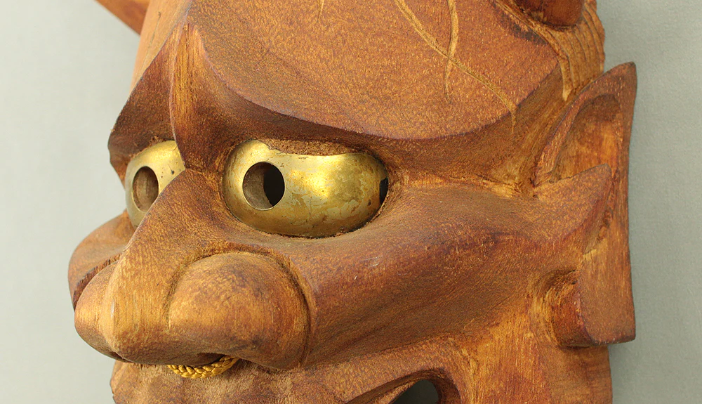 Hannya Mask 般若面 Japanese Noh play Wooden Mask / Jealous Female Demon Oni VA692 - Image 9