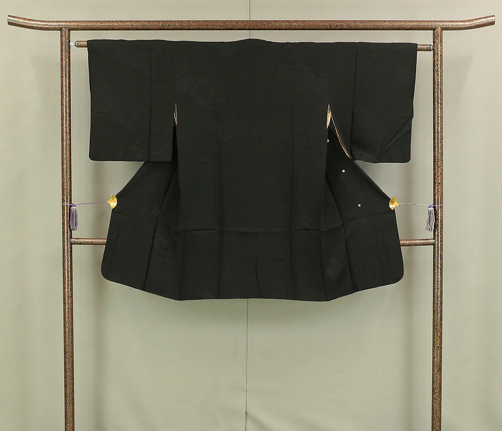 Haori Japanese Kimono Coat with Black Color Lining Pattern Circle KI193 - Image 2