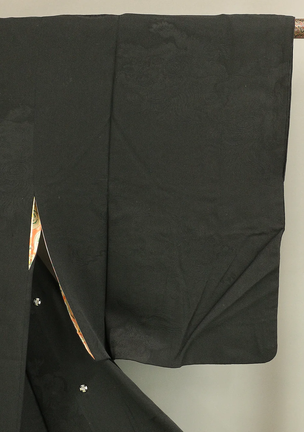Haori Japanese Kimono Coat with Black Color Lining Pattern Circle KI193 - Image 7