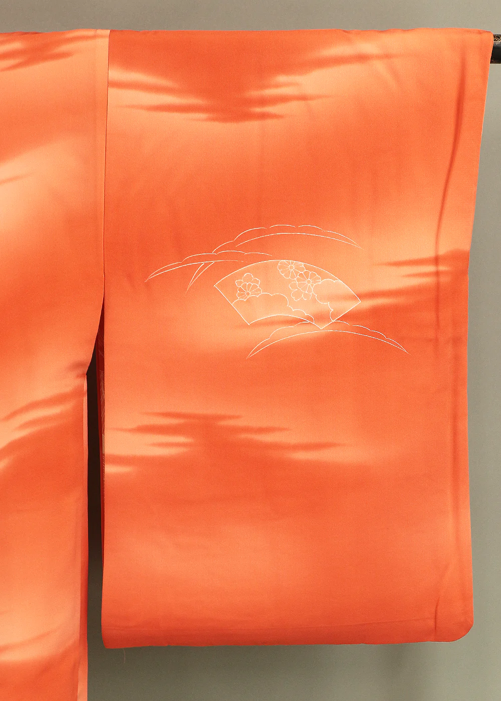 Haori Japanese Kimono Coat with Vermilion color Pattern Senmen Fan Surface KI140 - Image 10