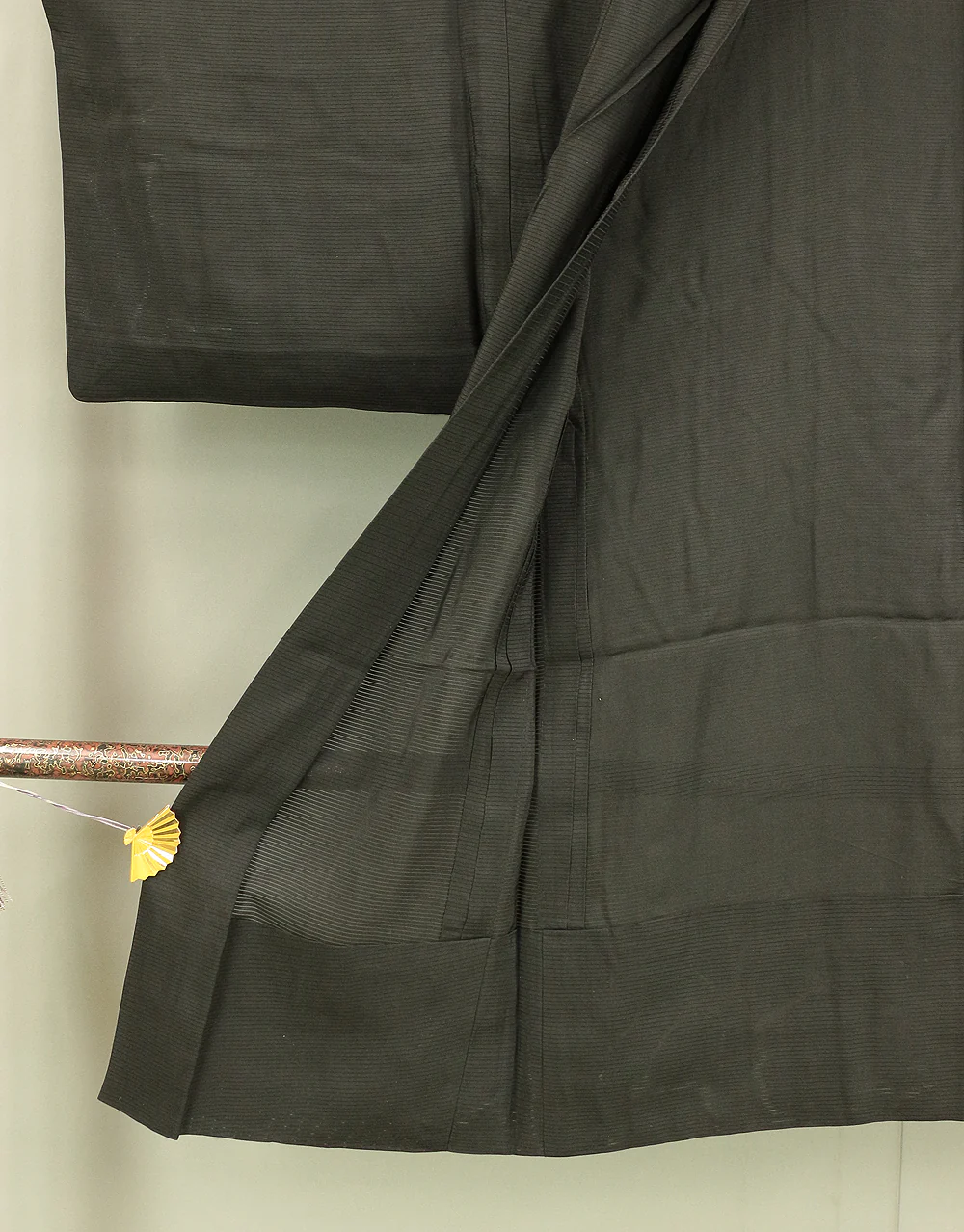 Haori Japanese Men's Kimono Coat Kuro Montsuki and Hakama and Kimono Green Color based 3pcs KI170 - Image 14
