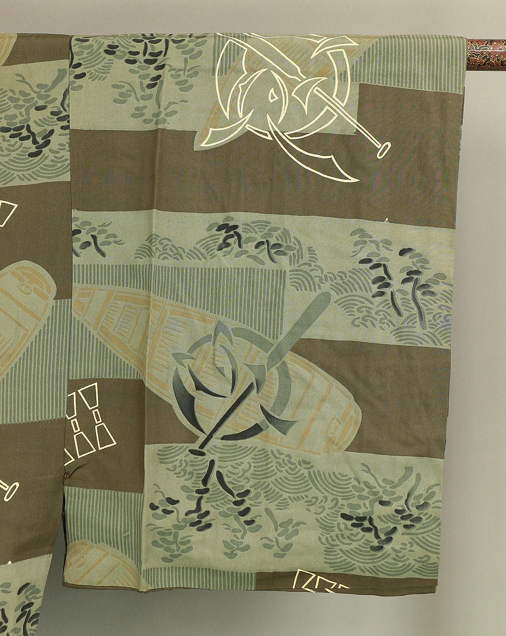 Haori Japanese Men's Kimono Coat Kuro Montsuki and Hakama and Kimono Green Color based 3pcs KI170 - Image 35