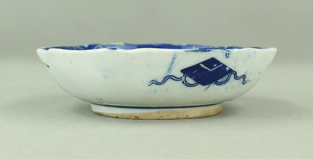 Imari ware Sometsuke Blue and White Porcelain Inban (Transfer printing) Decorative Small Plates 5pcs "Geometrical pattern & Scroll design" V682 - Image 13