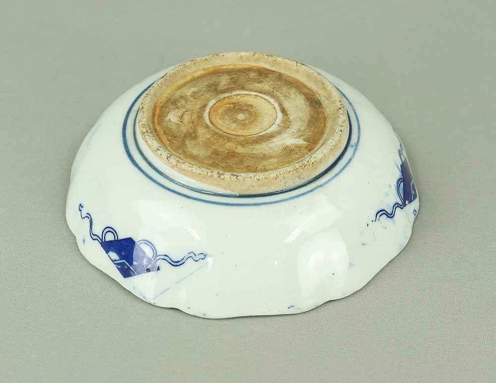 Imari ware Sometsuke Blue and White Porcelain Inban (Transfer printing) Decorative Small Plates 5pcs "Geometrical pattern & Scroll design" V682 - Image 16