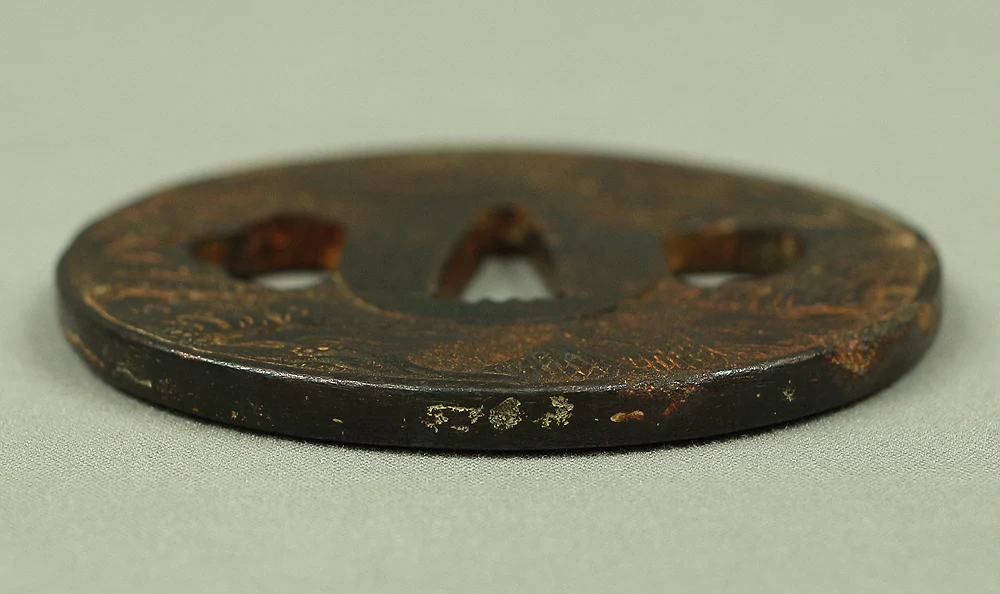 Iron Tsuba 'Landscape Sansui design' 江州住 宗典 Japanese samurai katana sword guard Protection V922 - Image 12