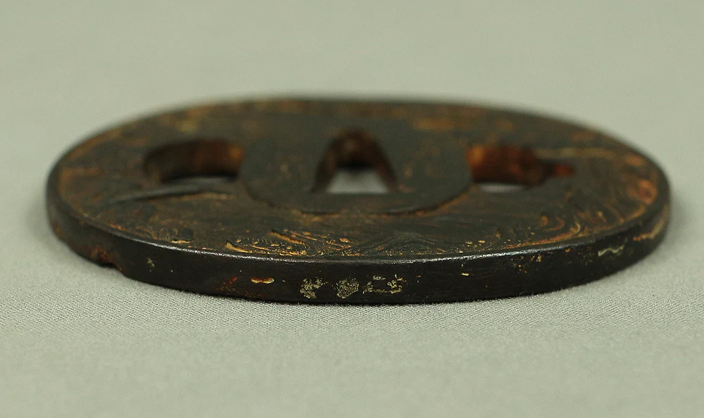 Iron Tsuba 'Landscape Sansui design' 江州住 宗典 Japanese samurai katana sword guard Protection V922 - Image 13